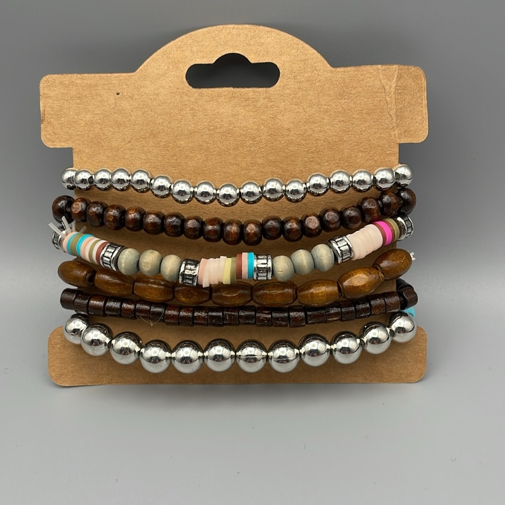 Bohemian Multicolor Beaded Bracelet Set - Picture 3 of 4